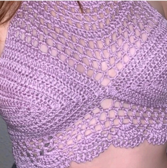 Bohemian Lavender Bralette or Crop top. - Picture 2 of 6